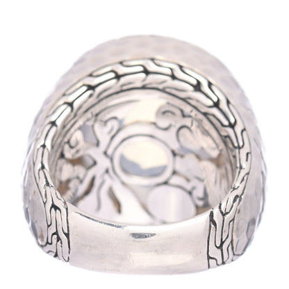 John Hardy Sterling Silver Moon Quartz Bamboo Dome Ring 54 7 4 of 5