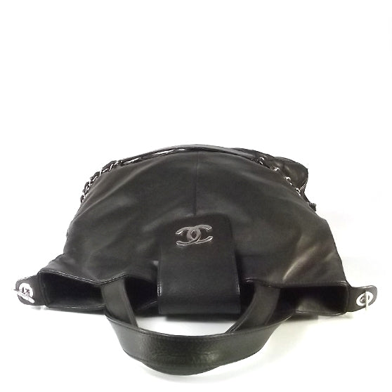 Lambskin Messenger Tote Black