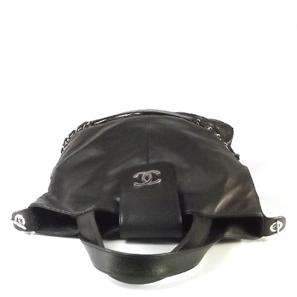 Chanel Lambskin Messenger Tote Black 4 of 8