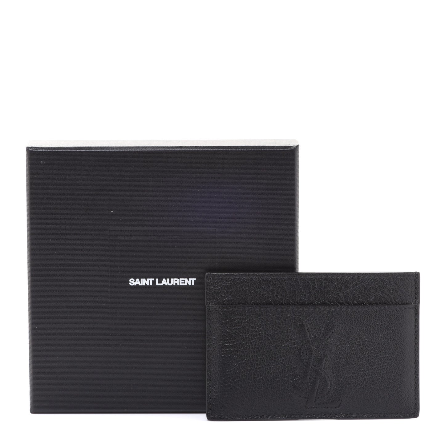 Textured Calfskin Belle De Jour Card Case Black