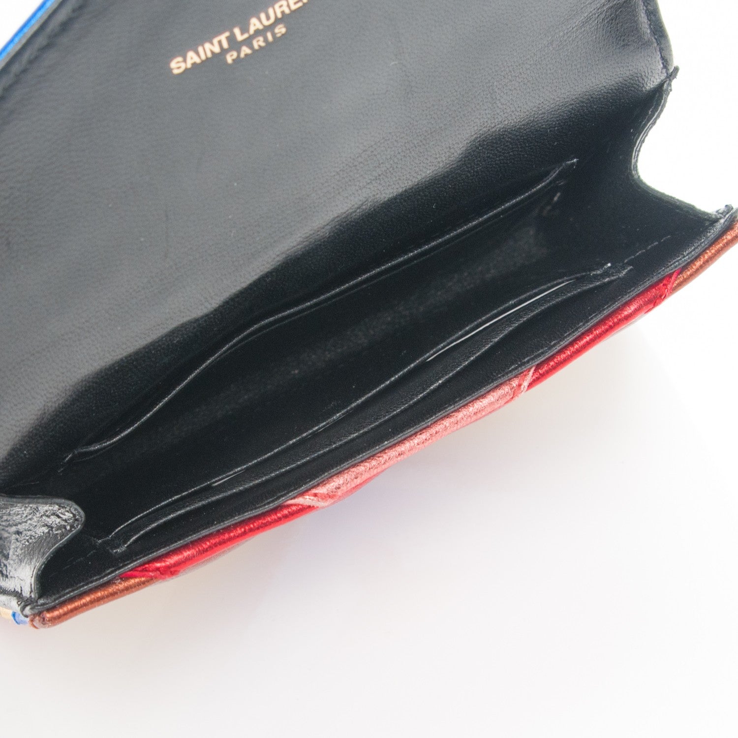 Saint Laurent Metallic Calfskin Chevron Small Monogram Wallet Multicolor 5 of 8
