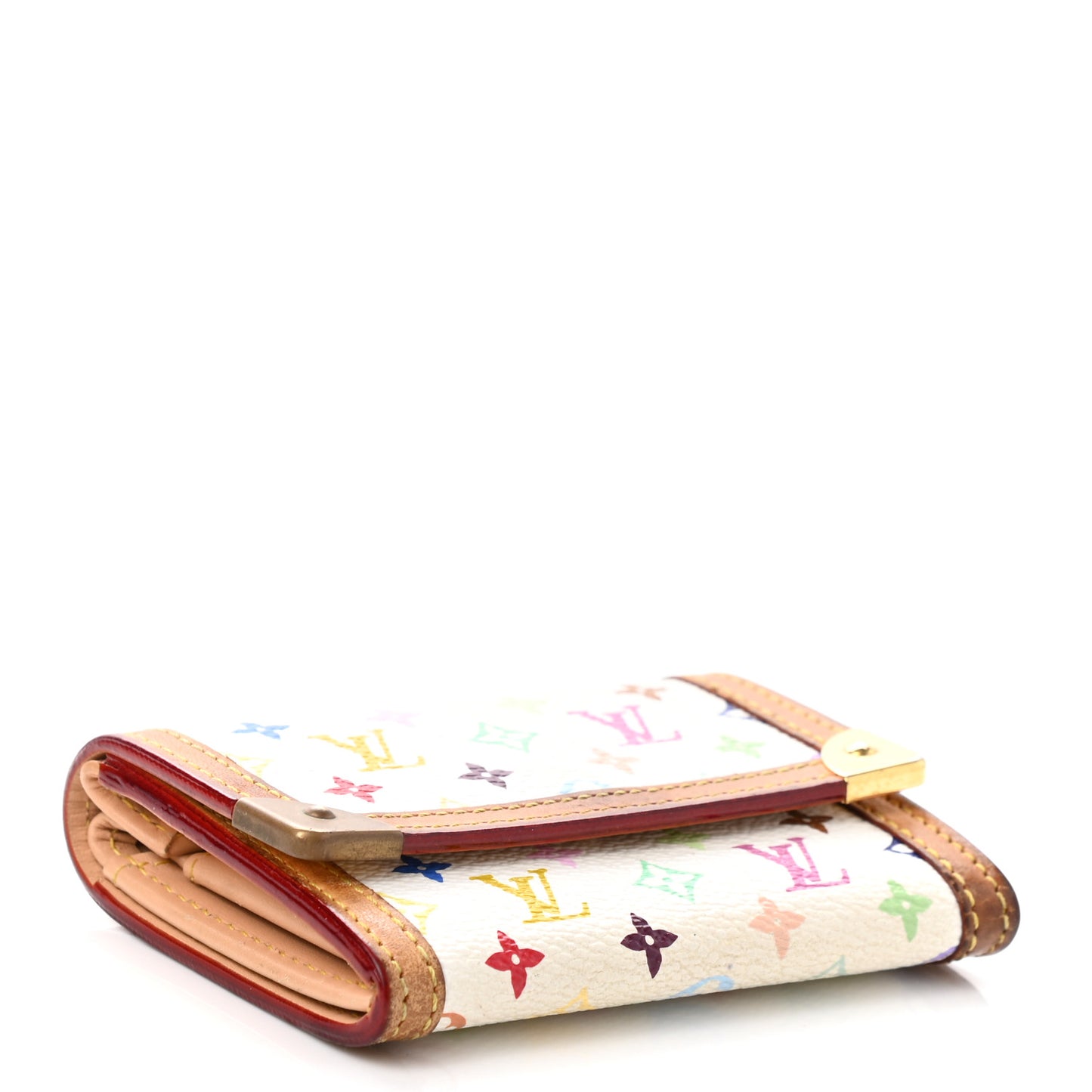 Monogram Multicolor Porte-Monnaie Plat Coin Purse White