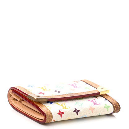 Louis Vuitton Monogram Multicolor Porte-Monnaie Plat Coin Purse White 4 of 8