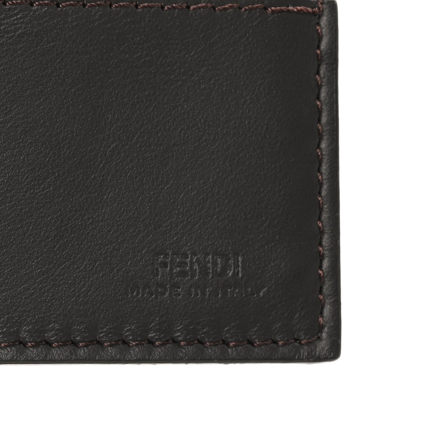 Fabric Jacquard Vitello Grace FF 1974 Fendigraphy Wallet On Chain Tobacco Moro Ebano