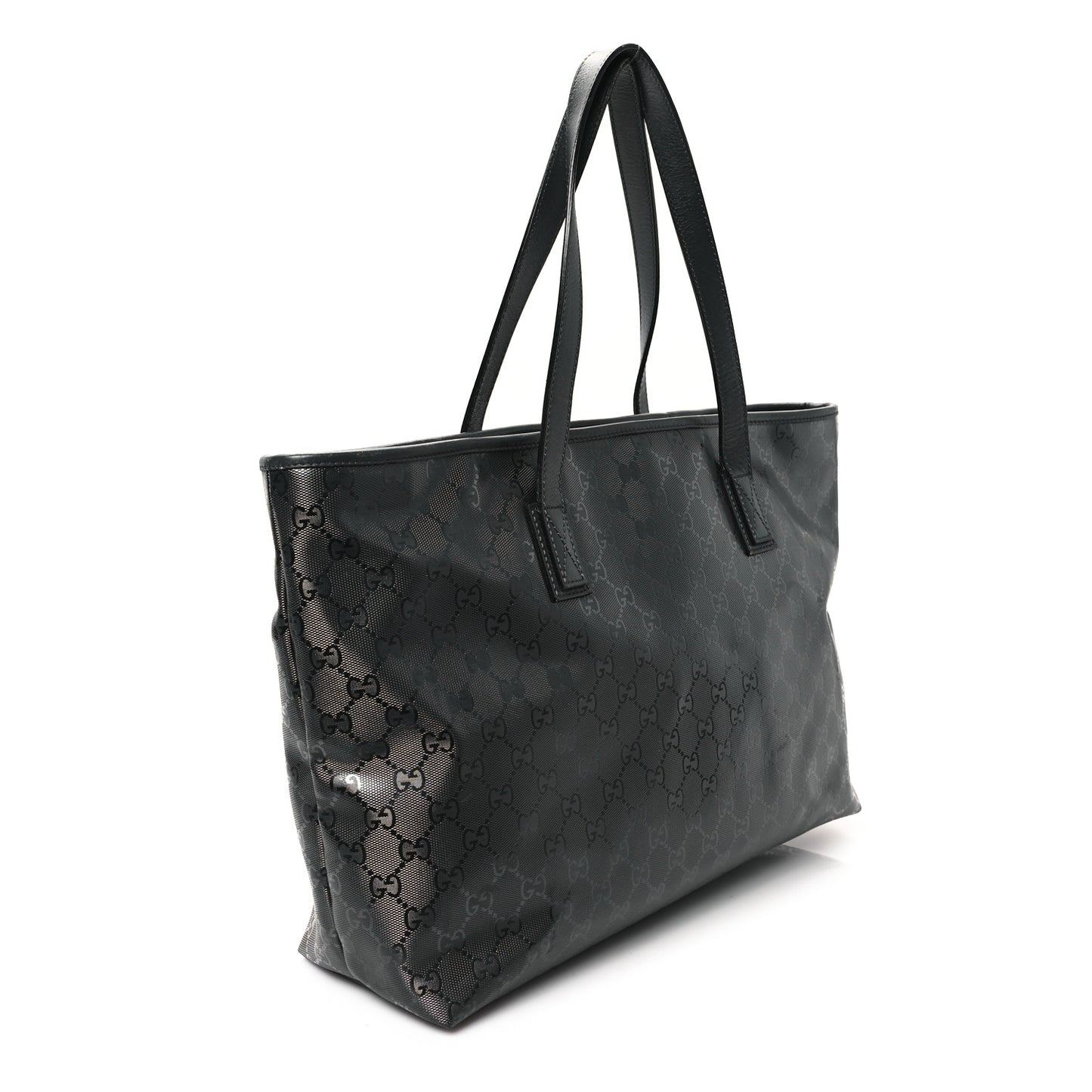 Imprime Monogram Medium Zippered Shopping Tote Pewter