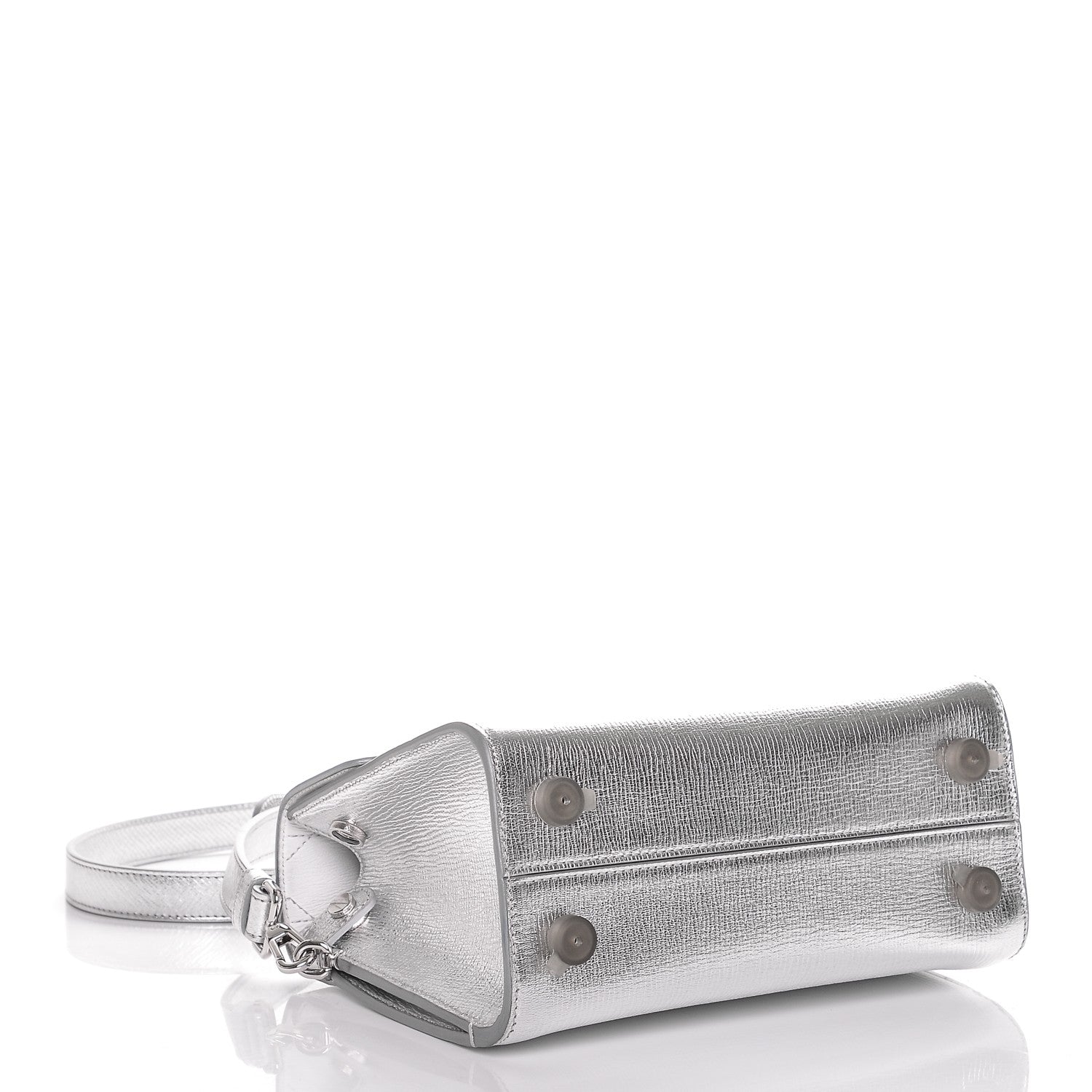 Christian Dior Grained Calfskin Mini Diorever Flap Silver 4 of 8