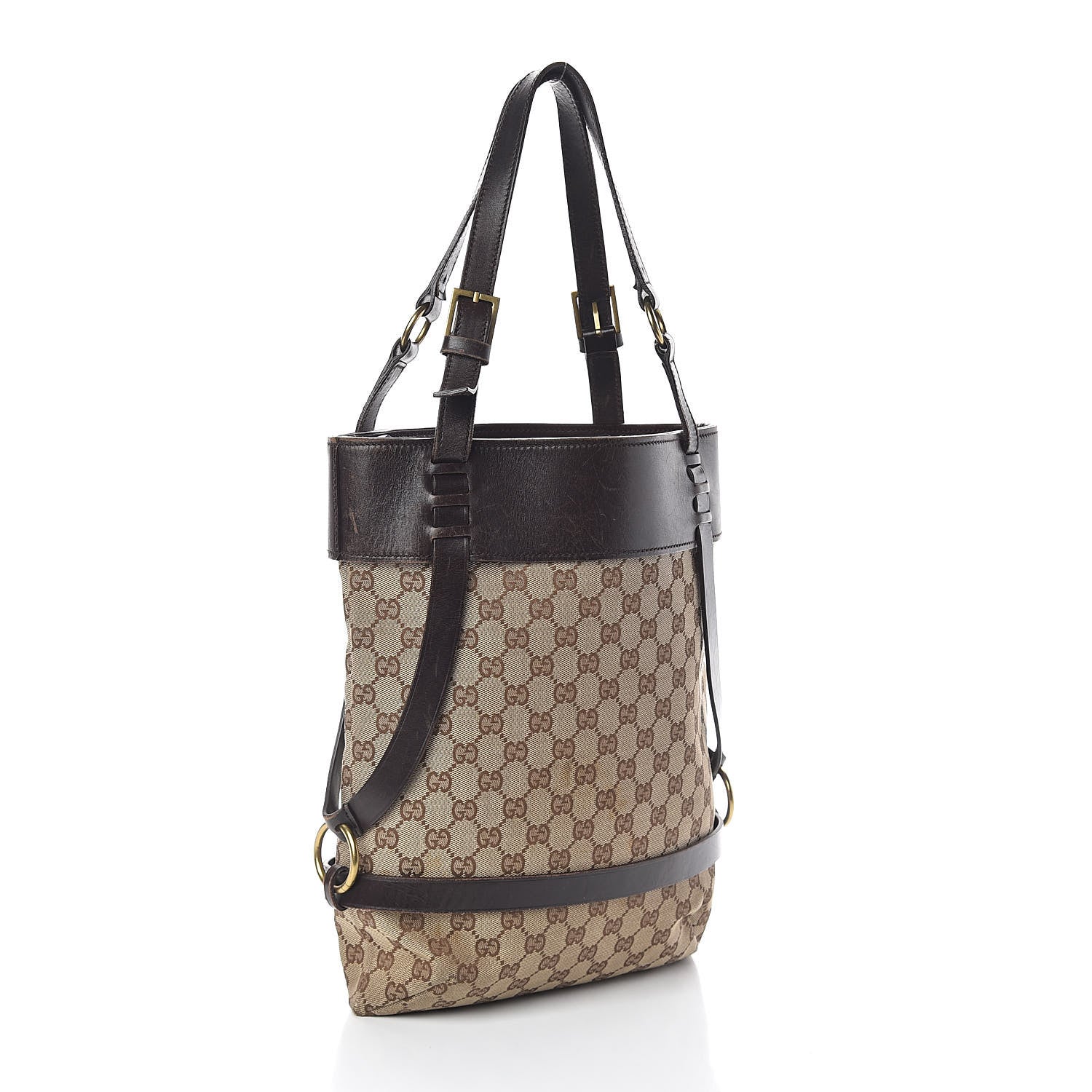 Gucci Monogram Calfskin Tote Dark Brown 3 of 18