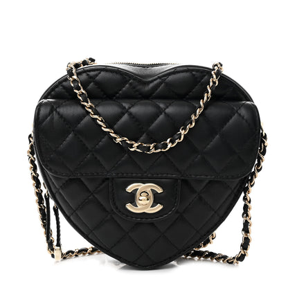 Chanel Lambskin Quilted CC In Love Heart Bag Black 1 of 10