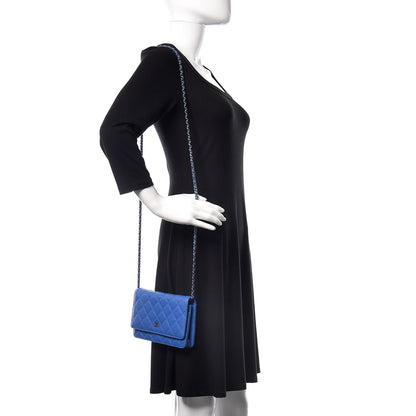 Chanel Caviar Quilted Wallet On Chain WOC Blue 2 of 11
