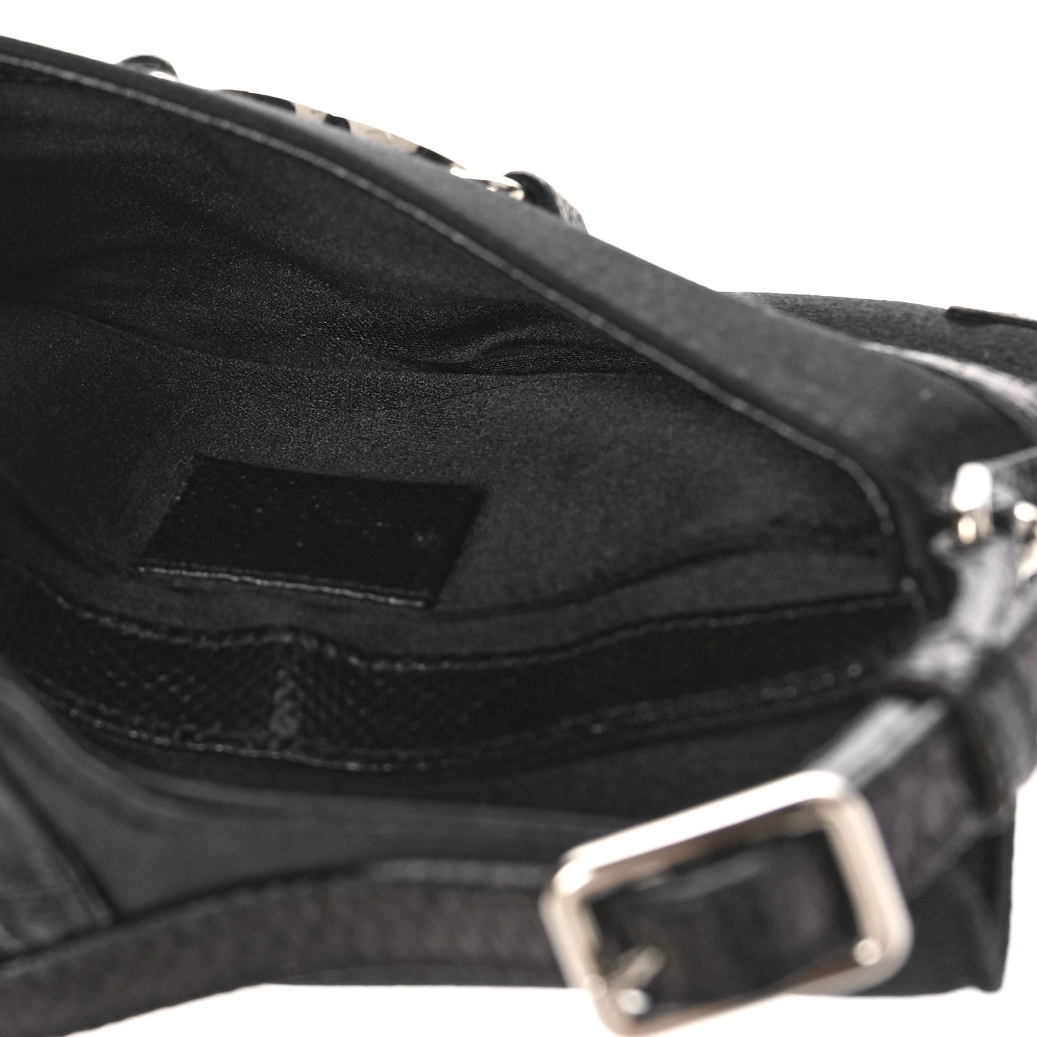 Gucci Satin Lizard Crystal GG Pochette Black 5 of 12