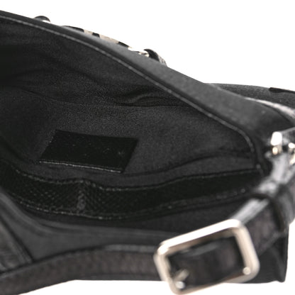 Gucci Satin Lizard Crystal GG Pochette Black 5 of 12