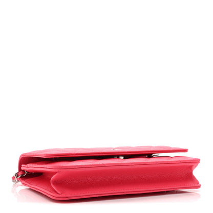 Chanel Caviar Quilted Wallet on Chain WOC Dark Pink 4 of 12