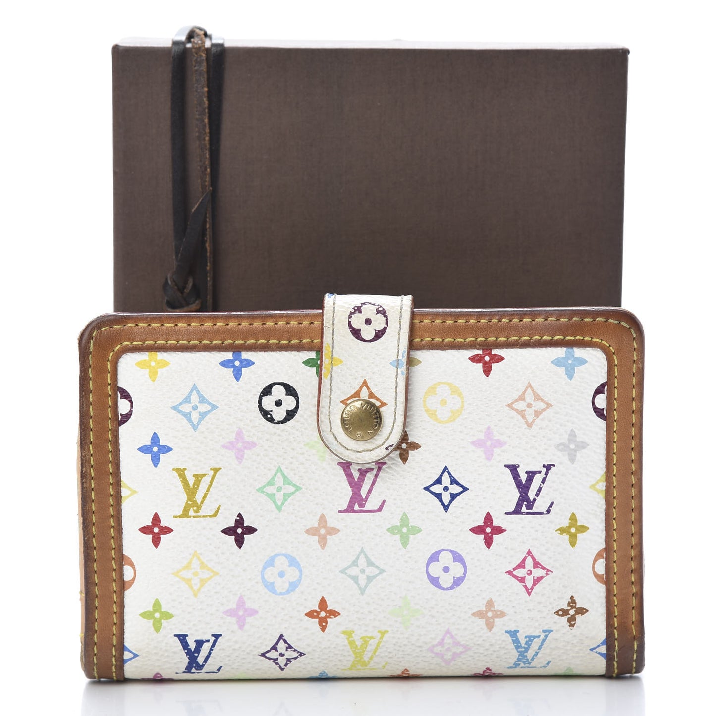 Monogram Multicolor French Purse Wallet White