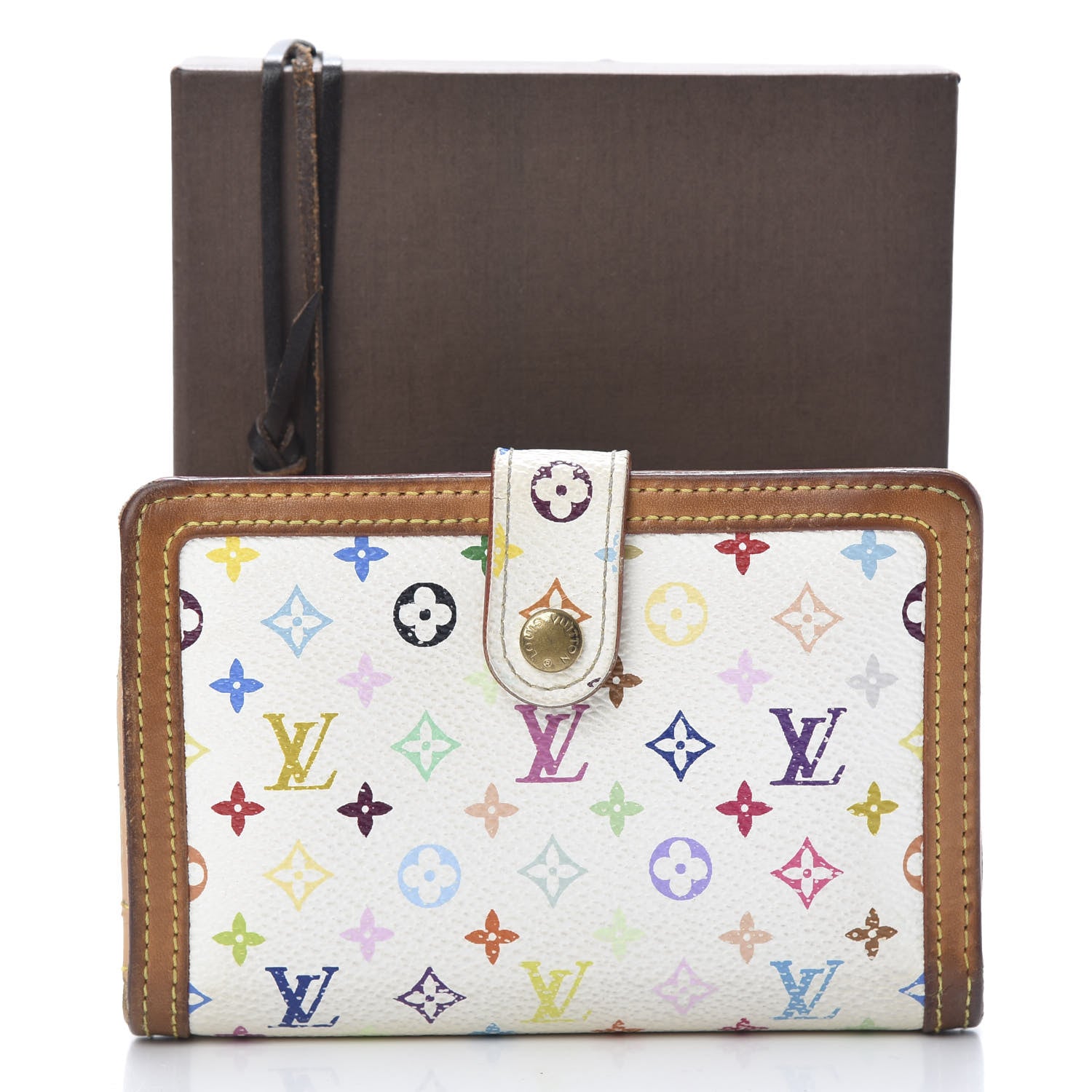 Louis Vuitton Monogram Multicolor French Purse Wallet White 16 of 16