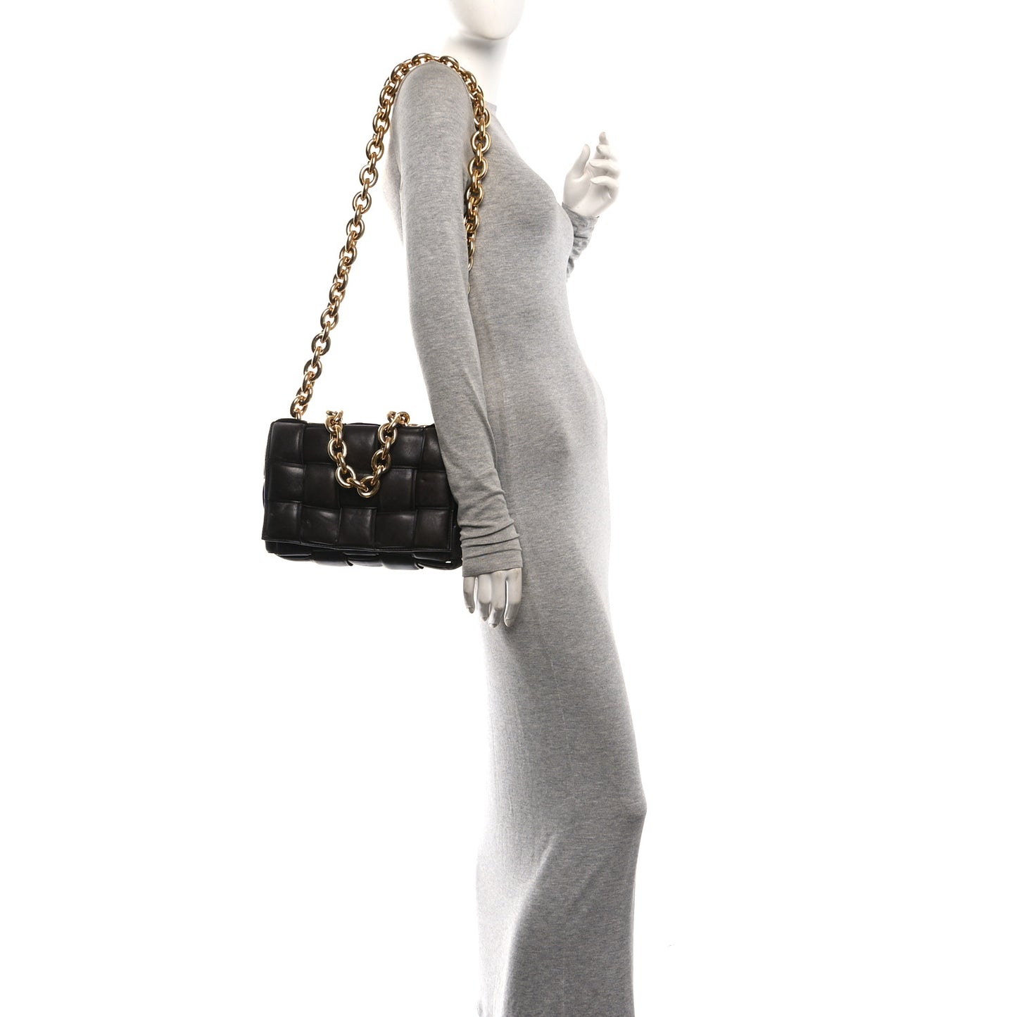 Lambskin Maxi Intreccio Padded Chain Cassette Crossbody Bag Fondant