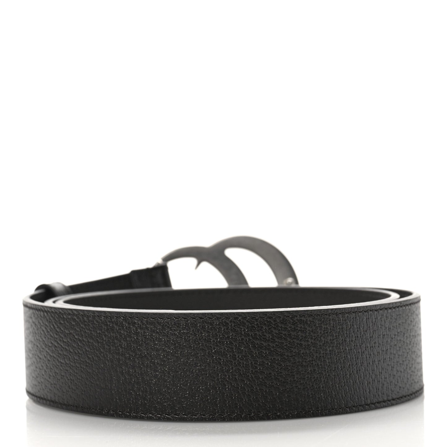 Textured Dollar Calfskin Nickel Double G 40mm Belt 100 40 Dark Cocoa