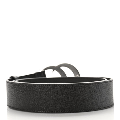 Gucci Textured Dollar Calfskin Nickel Double G 40mm Belt 100 40 Dark Cocoa 2 of 5