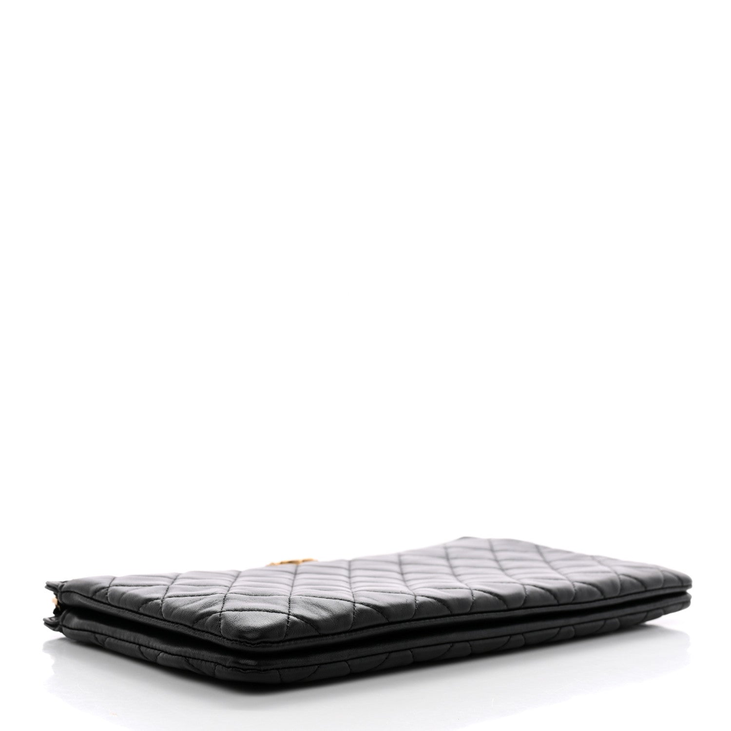 Chanel Lambskin Quilted Small Boy Zipped Pouch Black 4 of 9