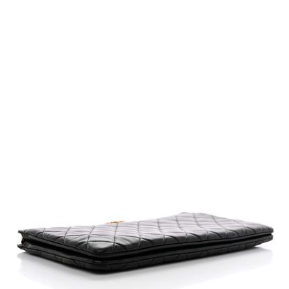 Chanel Lambskin Quilted Small Boy Zipped Pouch Black 4 of 9