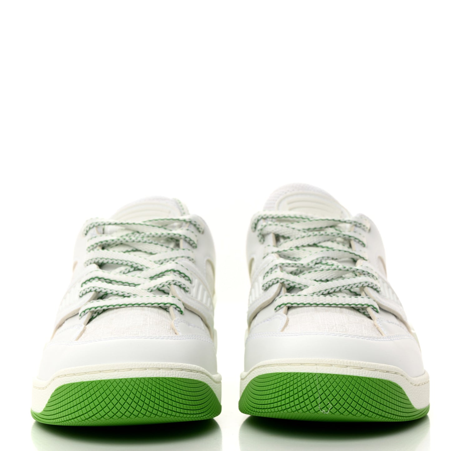 Demetra GG Supreme Monogram Womens Basket Low Top Sneakers 36.5 Great White Green