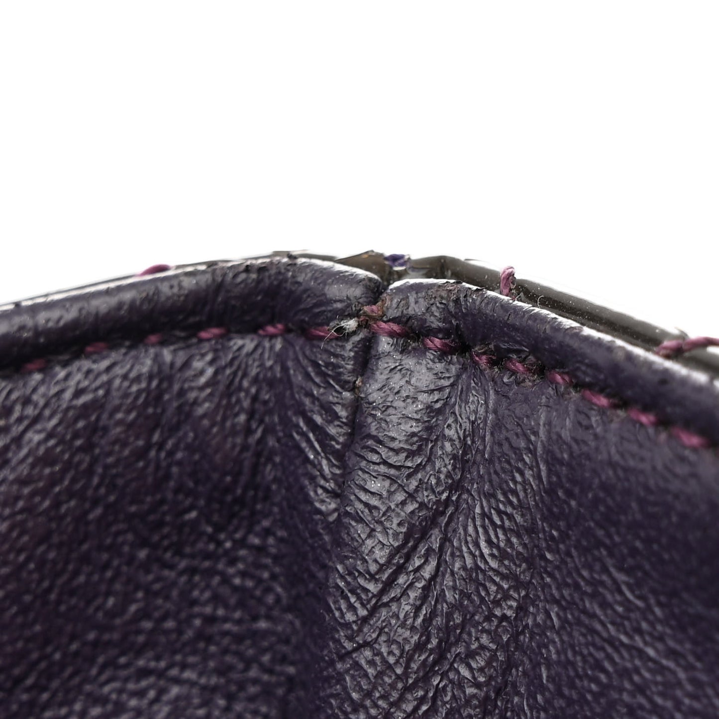 Patent Quilted Jumbo Single Flap Plum
