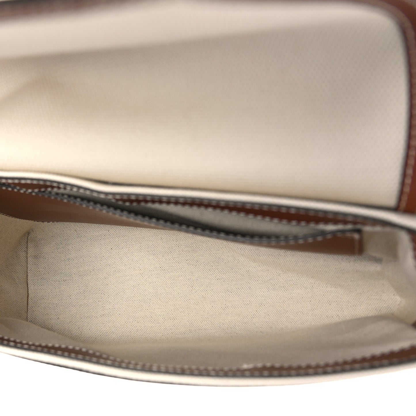 Canvas Horseferry Print Note Crossbody Bag Natural Tan Fiery Red