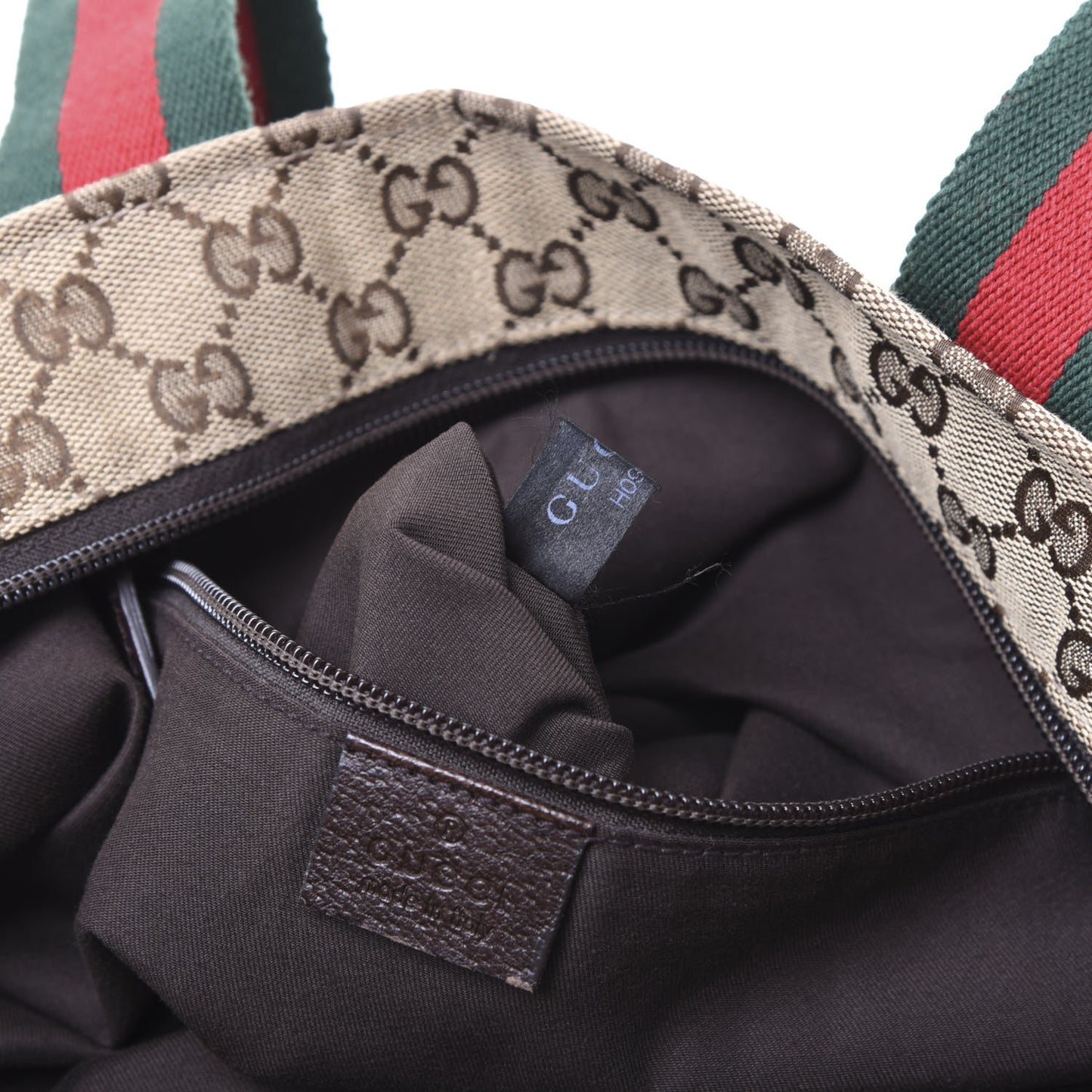 GG Monogram Large Web Handle Bucket Tote