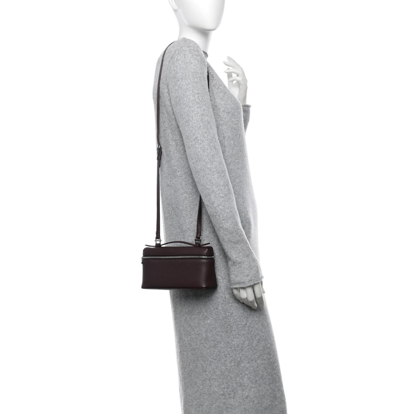 Grained Calfskin L19 Extra Pocket Pouch Azuki Beans