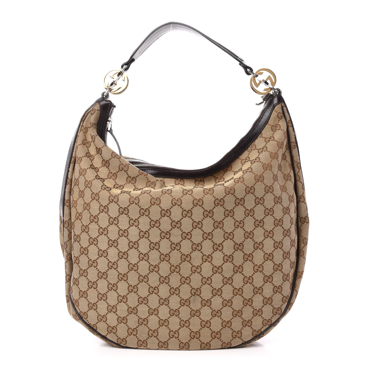 Gucci Monogram Large GG Twins Hobo Dark Brown 1 of 11