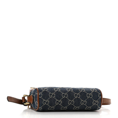 Gucci New Denim GG Monogram Dollar Calfskin Mini Ophidia Shoulder Bag Blue Tea Cuir Epilog 4 of 9