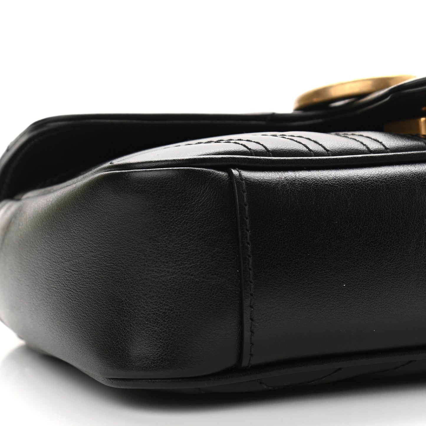 Calfskin Matelasse Mini GG Marmont Shoulder Bag Black