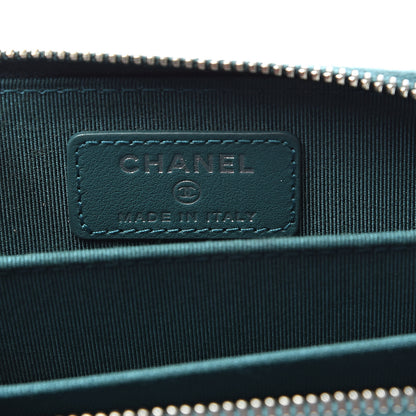 Chanel Caviar Quilted Zip Coin Purse Dark Turquoise 6 of 8