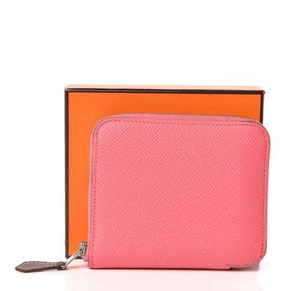Hermes Epsom Silk'In Compact Wallet Rose Azalee 9 of 9