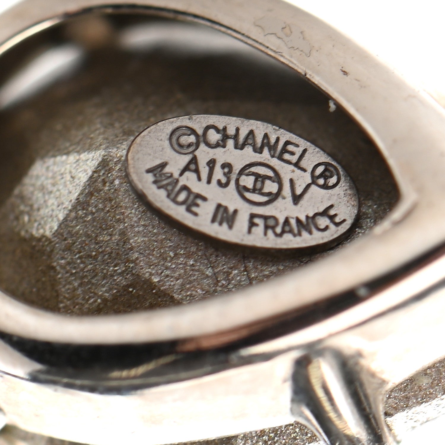 Chanel Crystal CC Tear Drop Earrings Silver 4 of 4