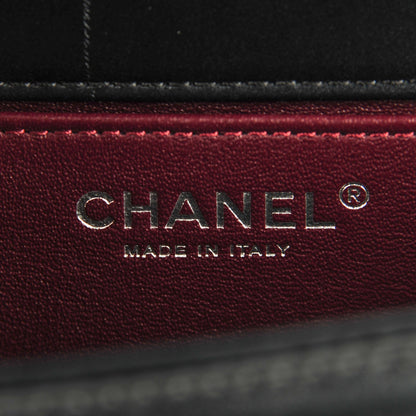 Chanel Calfskin Embossed Medium Paris Salzburg Boy Flap Black 8 of 9