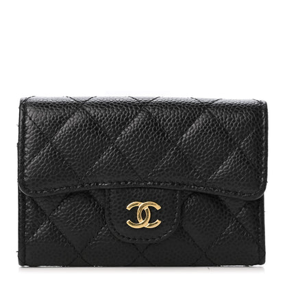 Chanel Caviar Quilted Flap Card Holder Wallet Black 1 of 4