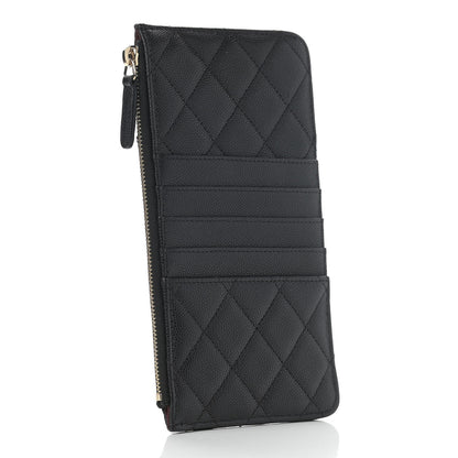 Chanel Caviar Quilted Classic Flat Wallet Pouch Black 3 of 8