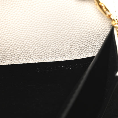 Saint Laurent Grain De Poudre Monogram Uptown Chain Wallet Crema Soft 8 of 11