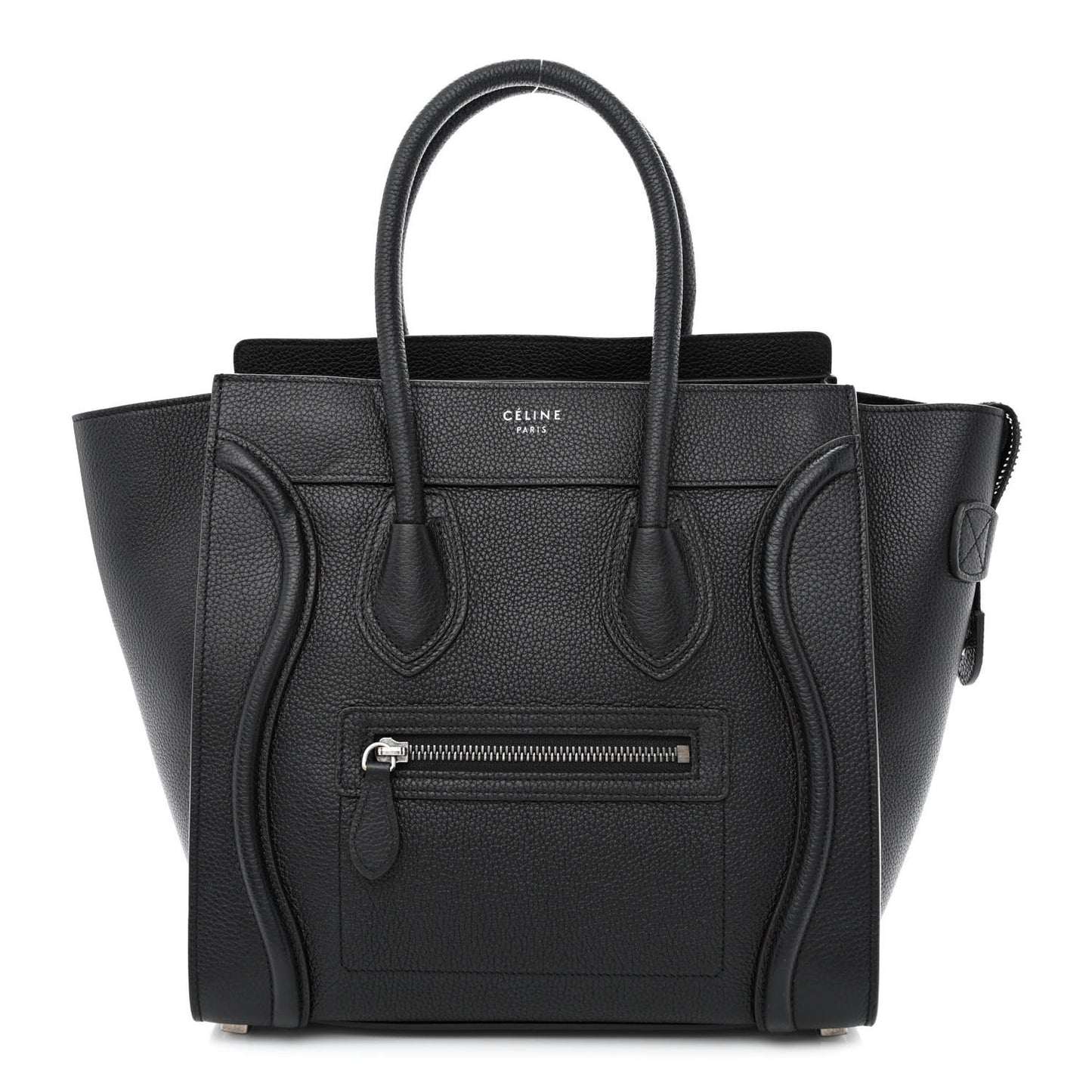 Drummed Calfskin Micro Luggage Black