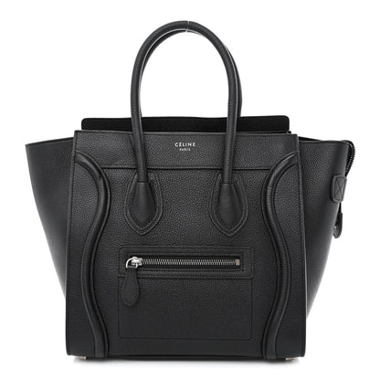 Celine Drummed Calfskin Micro Luggage Black 1 of 10