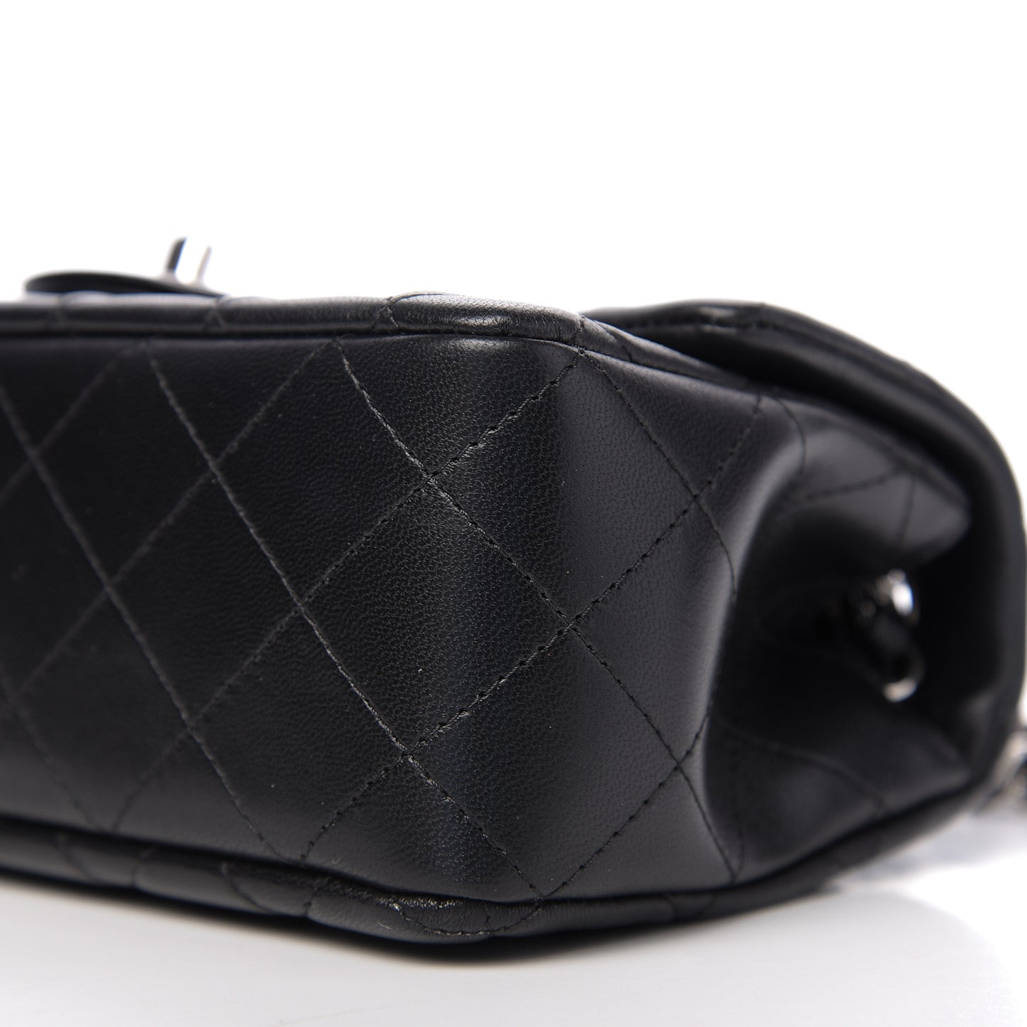 Lambskin Quilted Mini Rectangular Flap Black