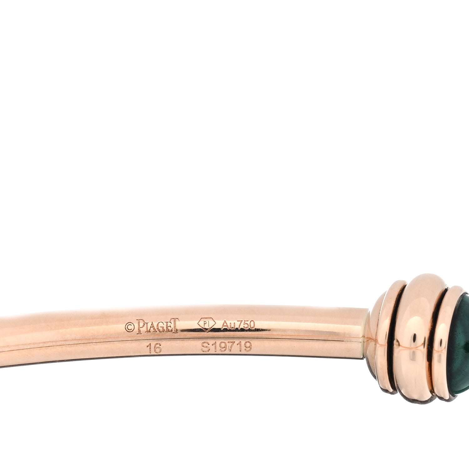 Piaget 18K Rose Gold Malachite Possession Open Bangle Bracelet 3 of 4