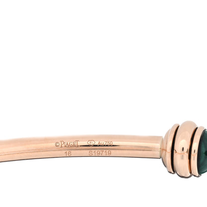 Piaget 18K Rose Gold Malachite Possession Open Bangle Bracelet 3 of 4