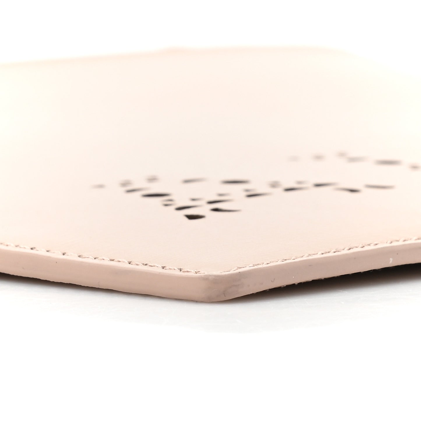 Calfskin Laser Cut Logo Pouch Sable