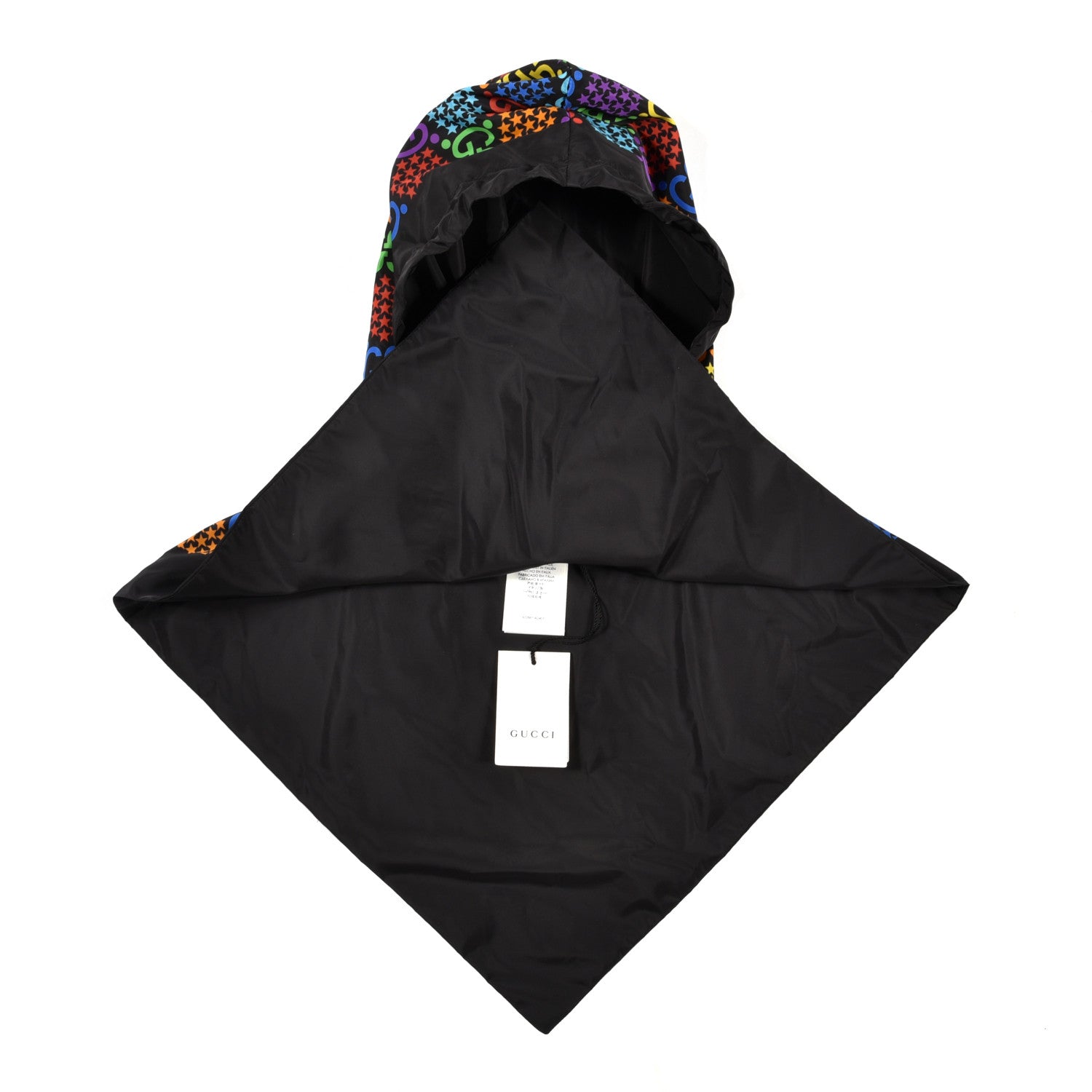 Gucci Silk Nylon Monogram Psychedelic Rain Hood Black 7 of 8