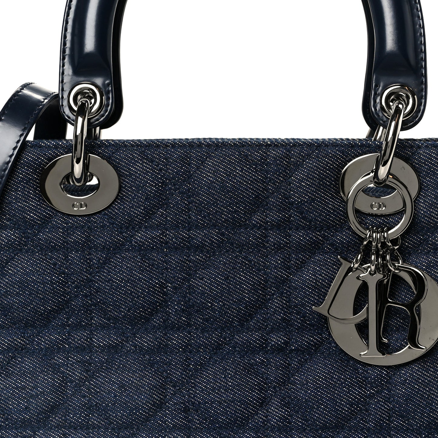 Denim Cannage Medium Lady Dior Blue Black