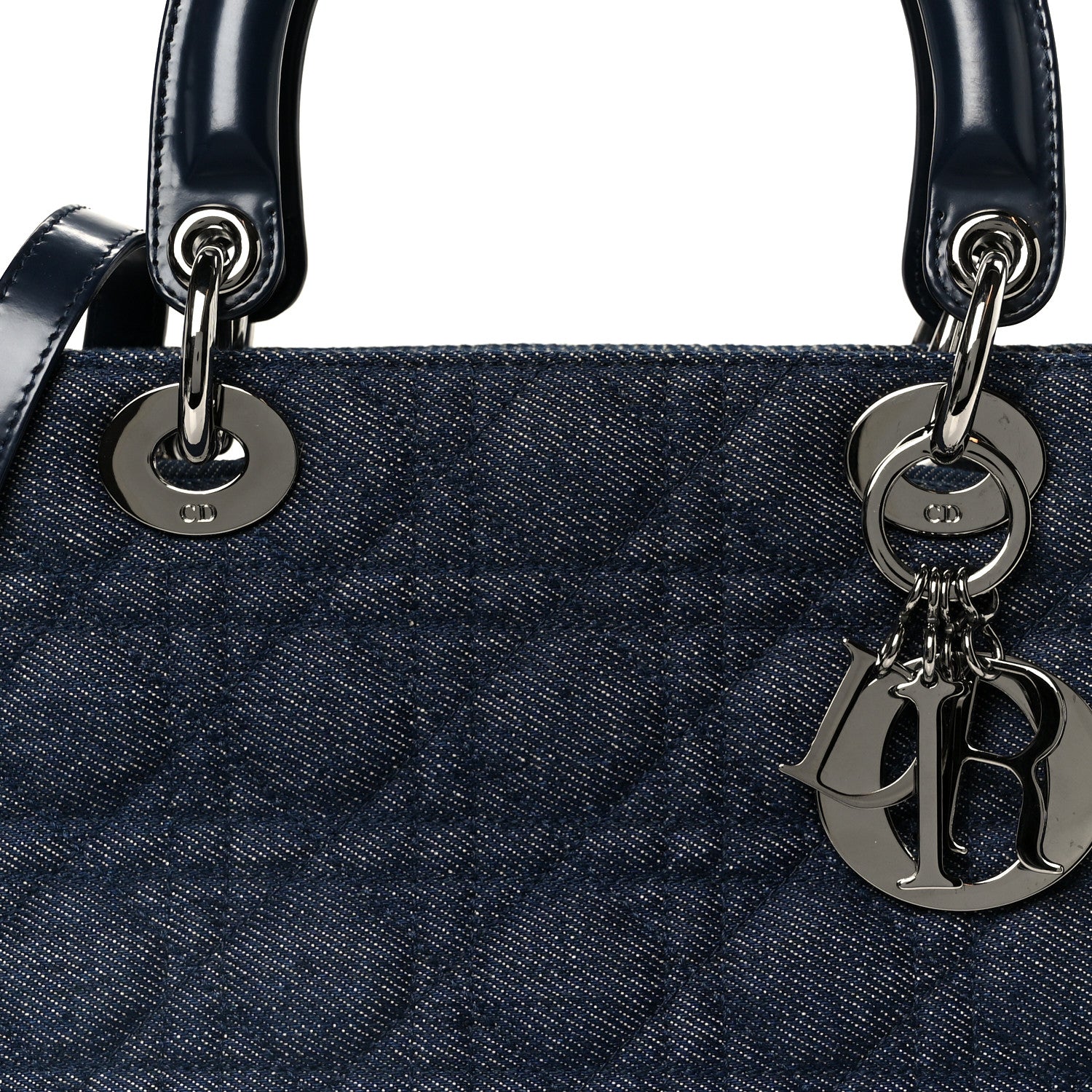 Christian Dior Denim Cannage Medium Lady Dior Blue Black 8 of 10