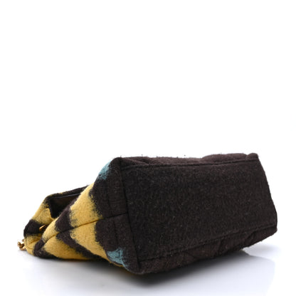 Saint Laurent Tie Dye Wool Quilted Small Loulou Puffer Monogram Chain Satchel Yellow Pacific Blue Dark Pecan 4 of 10