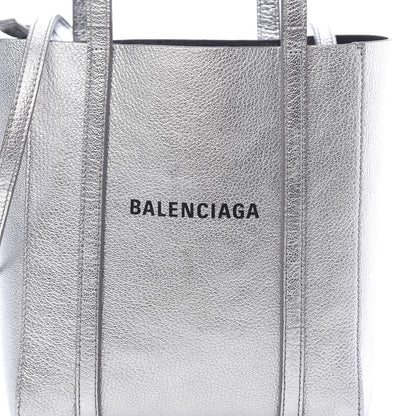 Balenciaga Metallic Goatskin Logo XXS Everyday Tote Argent Black 9 of 9