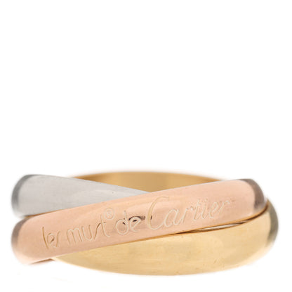 Cartier 18K Pink Yellow White Gold Classic Les Must De Cartier Trinity Ring 53 6.25 1 of 5